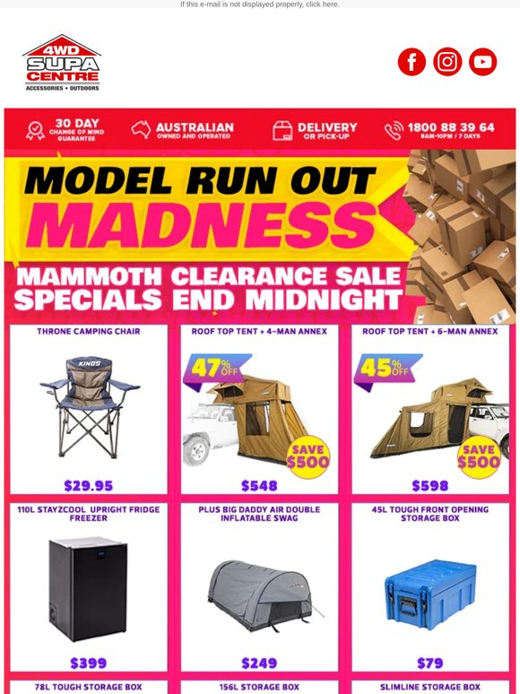 Model Run Out Madness 😱 Mammoth Clearance Sale Specials End Midnight 🕛