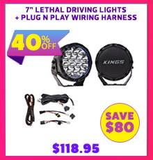 7 Lethal driving lights + Plug N Play Wiring Harness