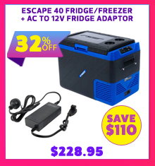 Escape 40 Fridge/Freezer + AC To 12V Fridge Adaptor