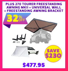 Plus 270° Tourer Freestanding Awning MKII + Freestanding Awning Universal Wall + Freestanding Awning Bracket (Triple)