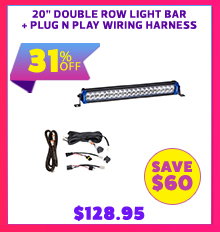 20 Double Row Light Bar + Plug N Play Wiring Harness