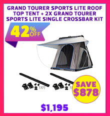 Grand Tourer Sports Lite Roof Top Tent + 2x Grand Tourer Sports Lite Single Crossbar Kit