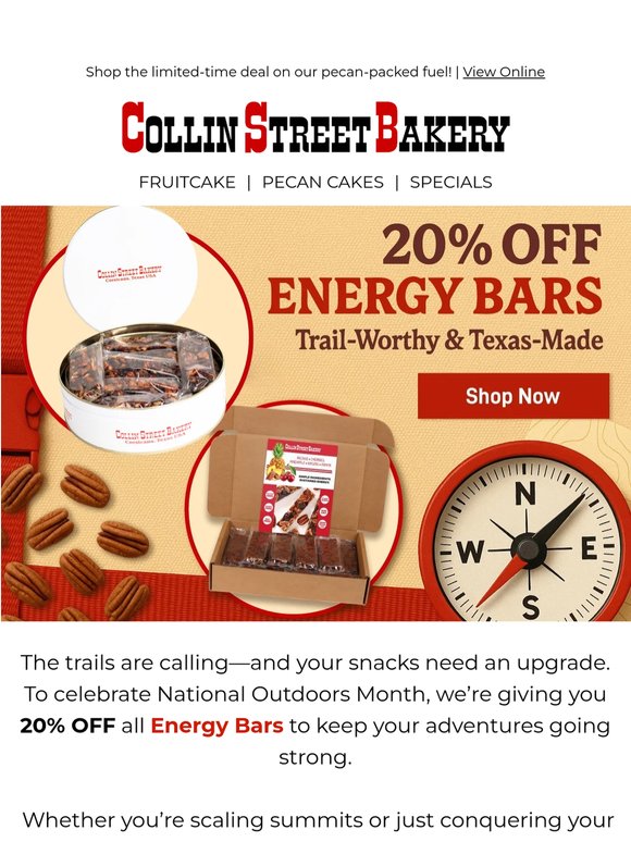 20% OFF Energy Bars to Celebrate National Outdoors Month