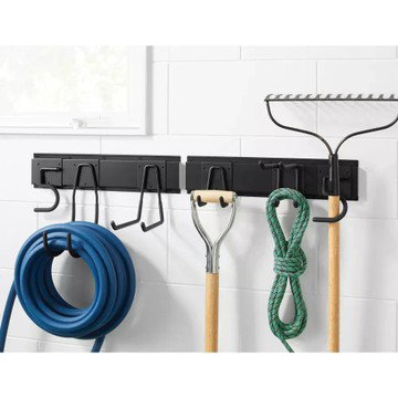 Brightroom Industrial Hook 6 Hooks Wall Mounted Utility Storage Shelf Rack