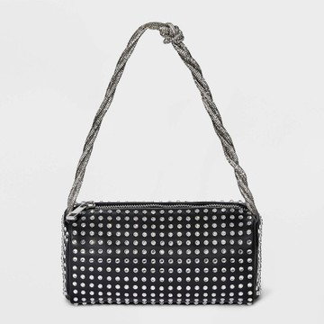 Mini Embellished Boxy Barrel Bag - A New Day Black