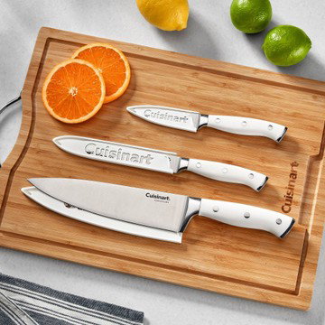 6-Piece Cuisinart Classic White Triple Rivet Chef Set with Blade Guards
