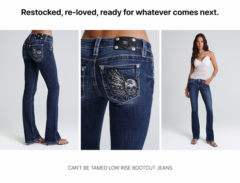 Restocked, re-loved, ready for whatever comes next | CAN'T BE TAMED LOW RISE BOOTCUT