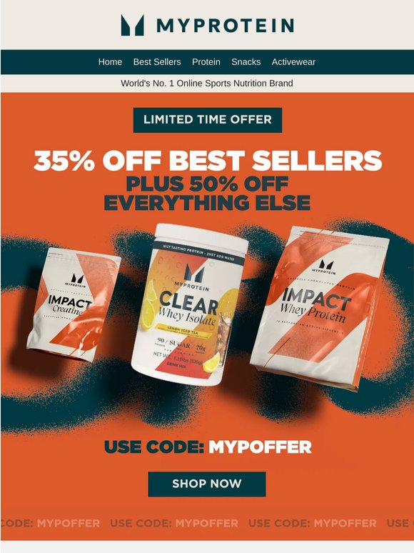 New offer 👀 35% off bestsellers, 50% off all else!