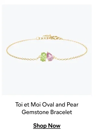 Toi et Moi Oval and Pear Gemstone Bracelet