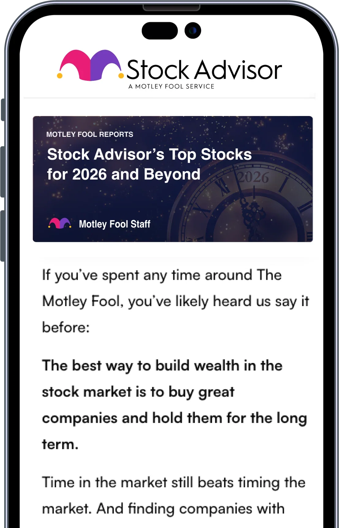Stock Advisor's Top Stocks for 2026 and Beyond Report