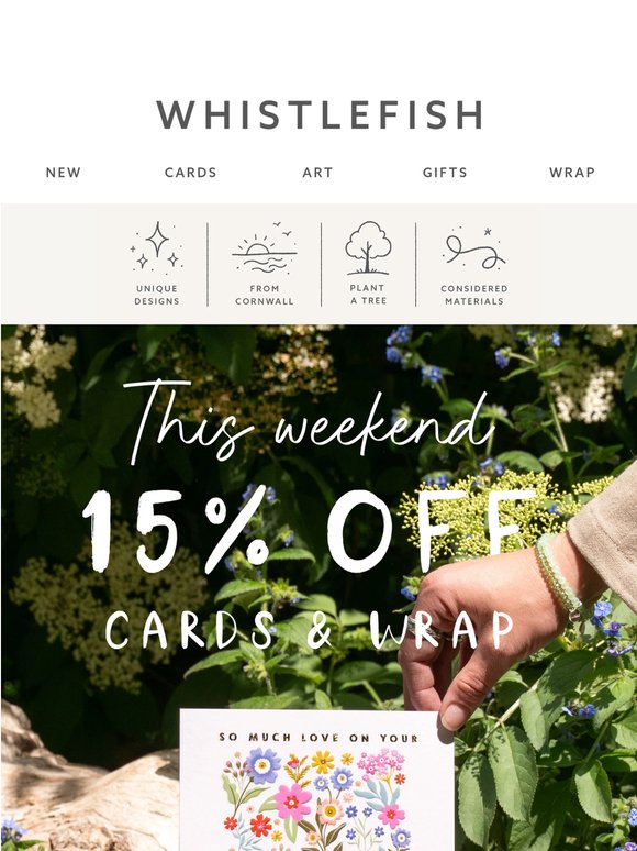 Last chance to claim! 15% Off Cards & Wrap ❤️