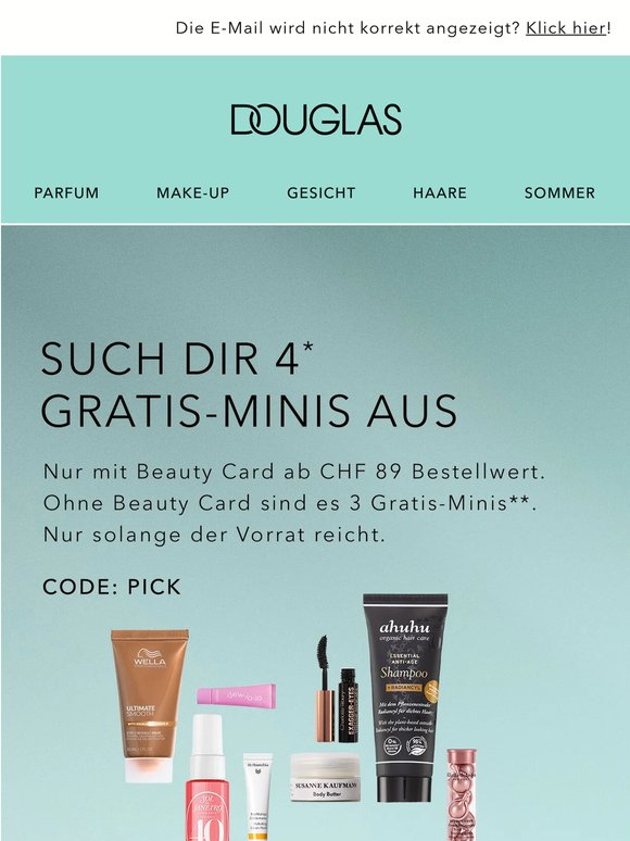 4 Minis GRATIS: Beauty Card Vorteil