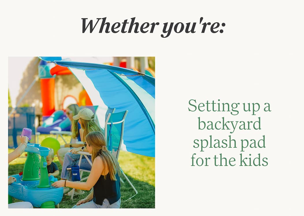 Setting up a backyard splash pad for the kids