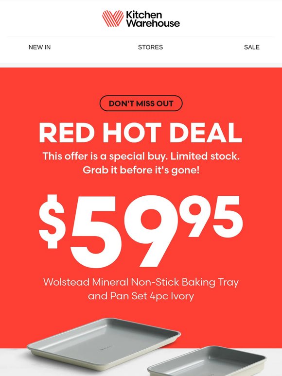 RED HOT DEAL: Ceramic non-stick baking set only $59.95