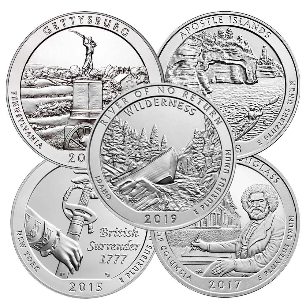 Image of 5 oz ATB America The Beautiful Silver Coin - Random Year