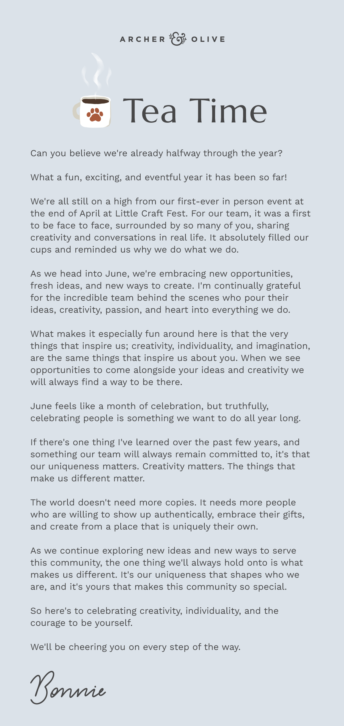 Note from Bonnie
