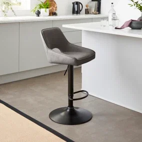 Harlan Height Adjustable Barstool, Faux Leather