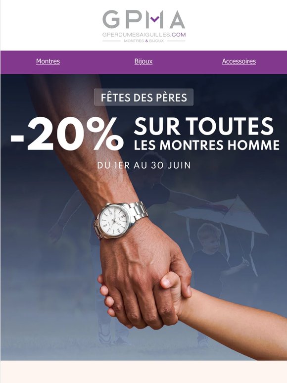 Au tour des papas ! 🎁 : -20% sur toutes les montres homme