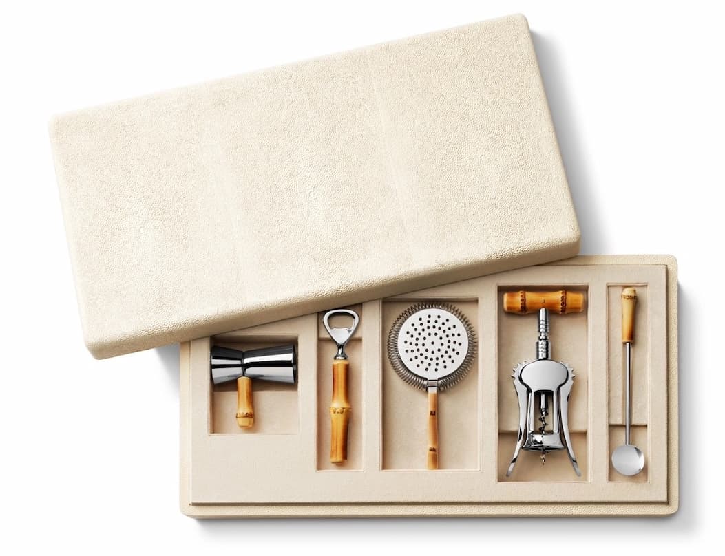 SHAGREEN BAMBOO BAR SET