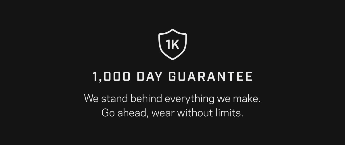 1,000 Day Warranty