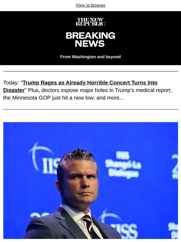 Trump Rages as Already Horrible Concert Turns Into Disaster