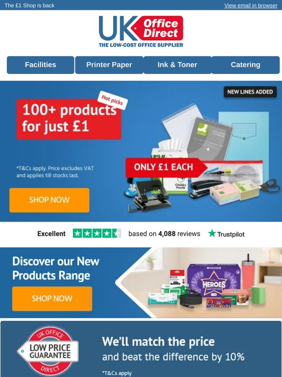 100 products at £1 and our new range inside, — 👀