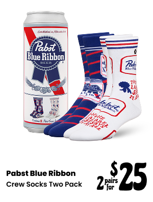 ODDMART Pabst Blue Ribbon Crew Socks 2 Pack