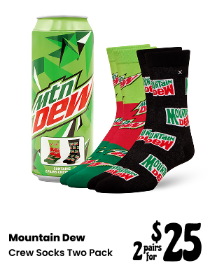 ODDMART Mountain Dew Crew Socks 2 Pack
