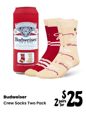 Budweiser Crew Socks 2 Pack