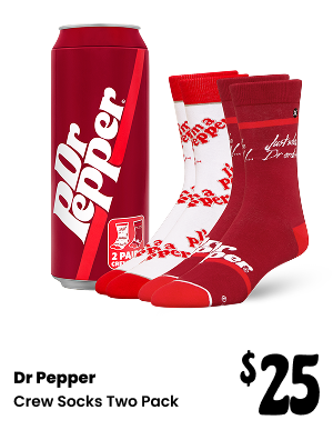 ODDMART Dr Pepper Crew Socks 2 Pack