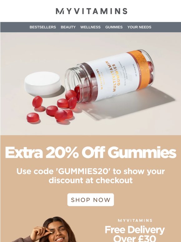 Up to 70% + Extra 20% Off Gummies