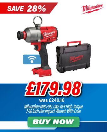 Milwaukee M18ONEFHIWH716-0X M18 One Key FUEL High-Torque 7/16 Inch Hex Utility Impact Wrench with Free Case