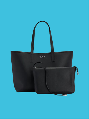 Shopper Kunstleder Emblem uni für Damen