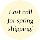 Last call for spring shipping!