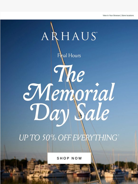 FINAL HOURS: The Memorial Day Sale