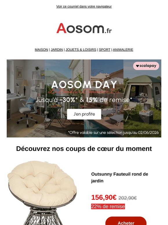 🚨 DERNIER APPEL : Les Aosom Days se terminent DE MAIN !