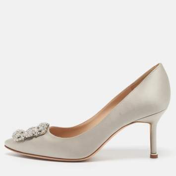 Hangisi Size 37 Grey Satin Pum