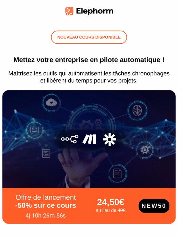 Nouveau cours : Automatiser votre entreprise pour gagner en efficacité