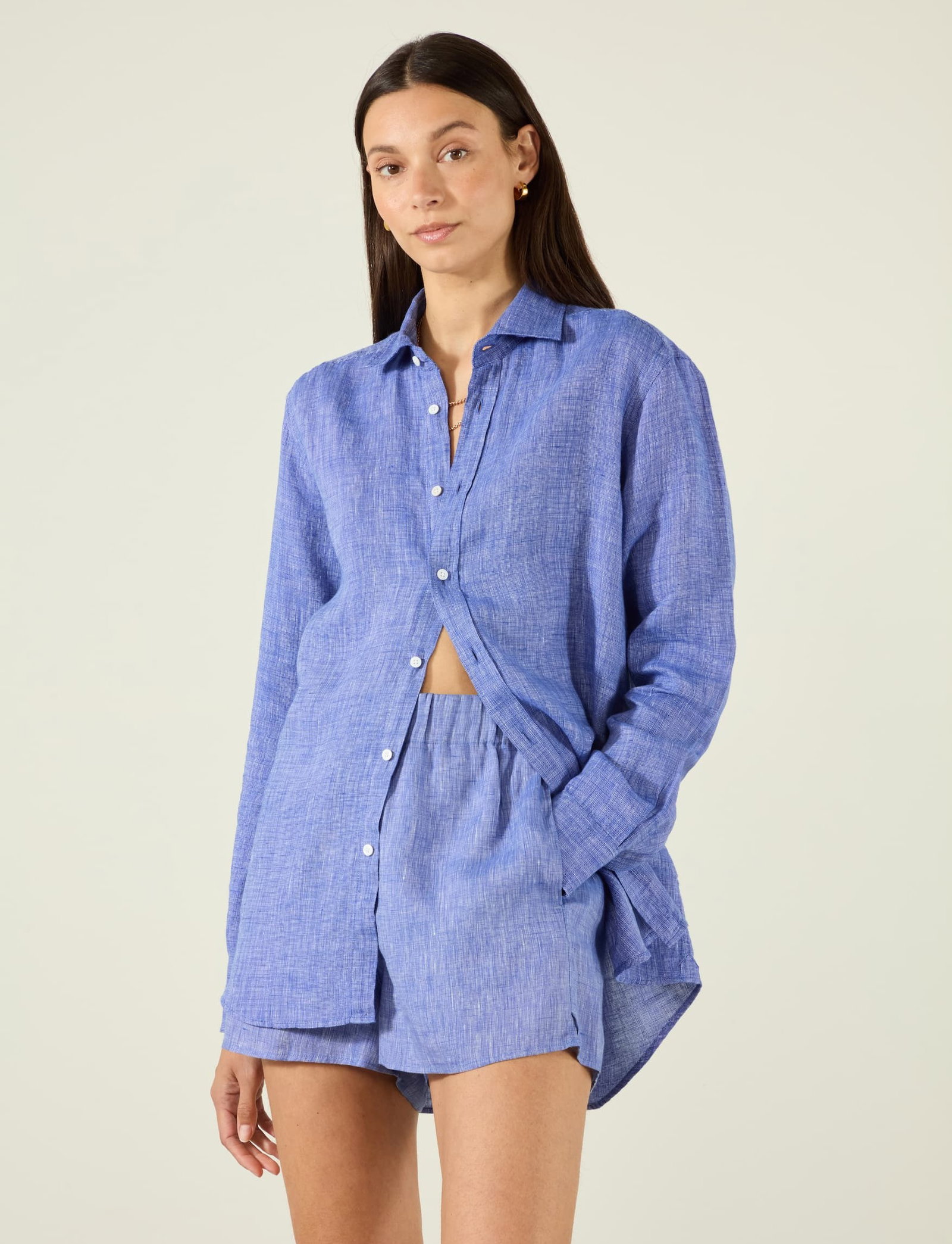 The Boyfriend Shirt & The Boxer: Lapis Blue