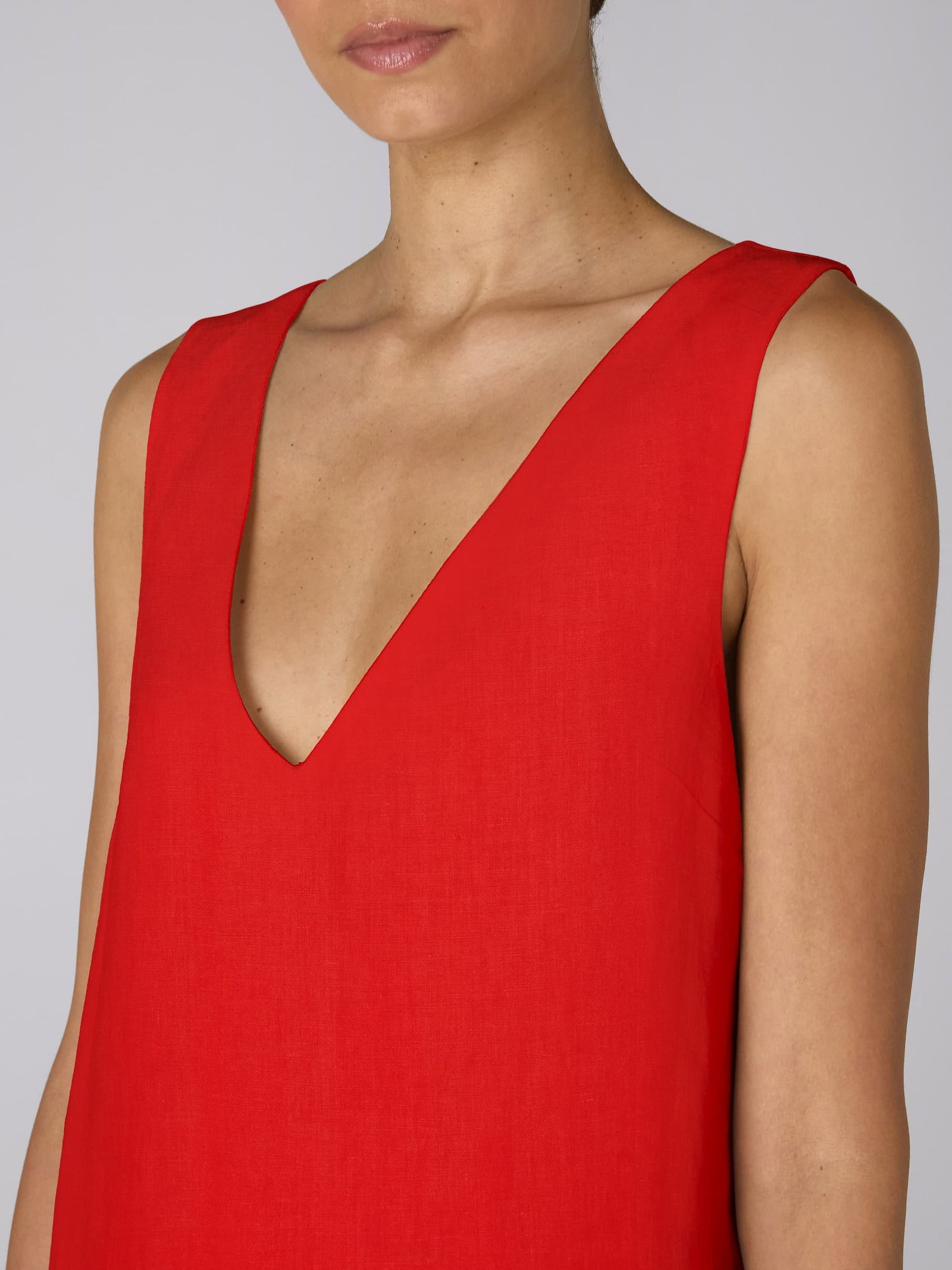 Sloane Dress: Linen, Red