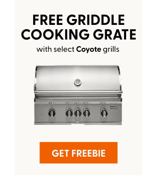 Free griddle cooking grate with select Coyote grills