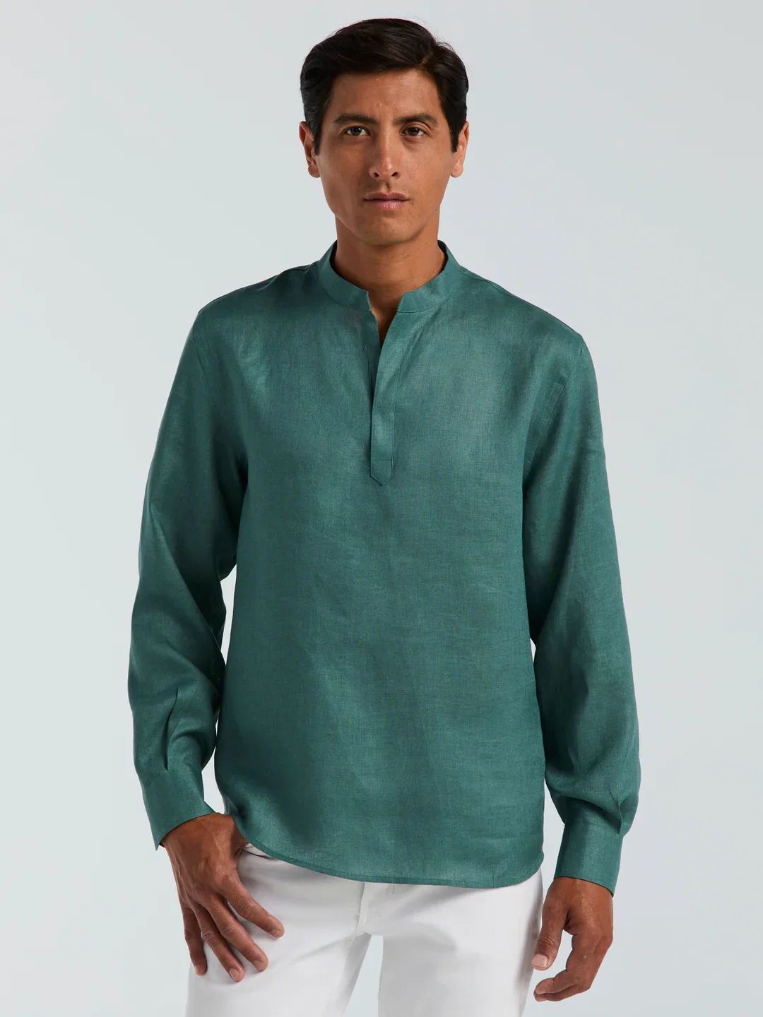 Solid Linen Popover Shirt