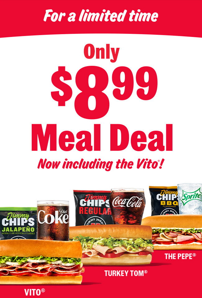 New! $8.99 Meal Deal with The Vito, Pepe, and Turkey Tom