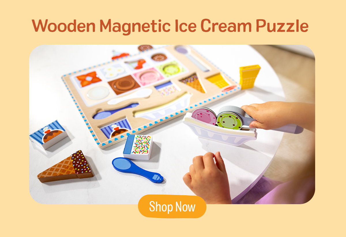 Wooden Magnetic Ice Cream Puzzle 