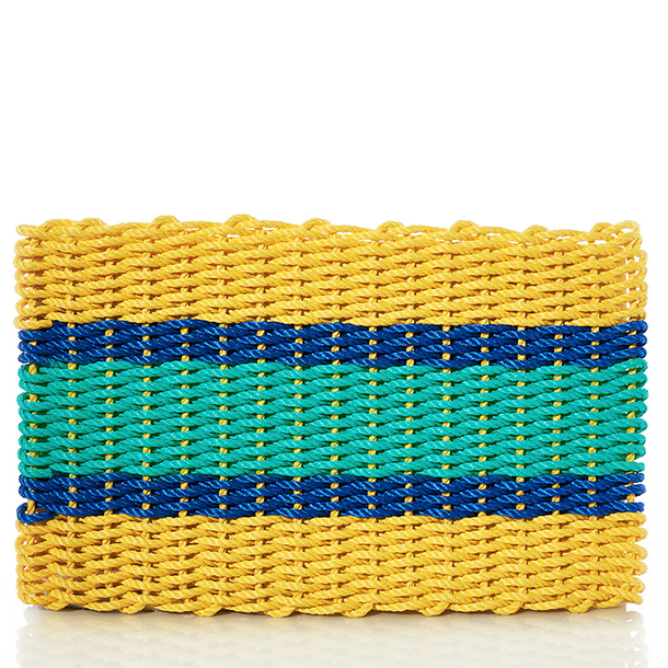 Fisherman Rope Mat — Blue & Yellow Stripe