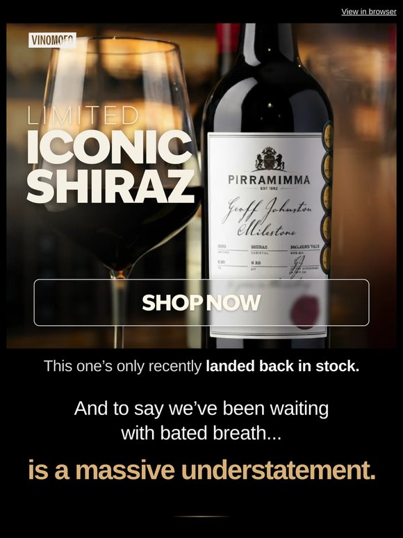 STRICTLY LIMITED: Pirramimma Milestone Shiraz 🤫