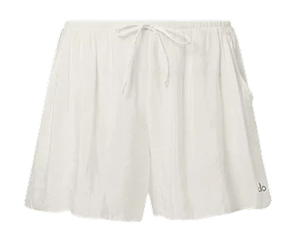Semi-Sheer Golden Hour Mid-Rise Short - ivory