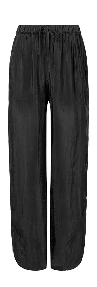 Semi-Sheer Golden Hour High-Waist Straight Leg Pant - black