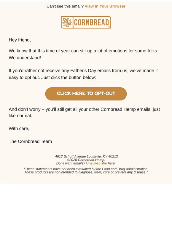 Want to skip Father's Day emails?