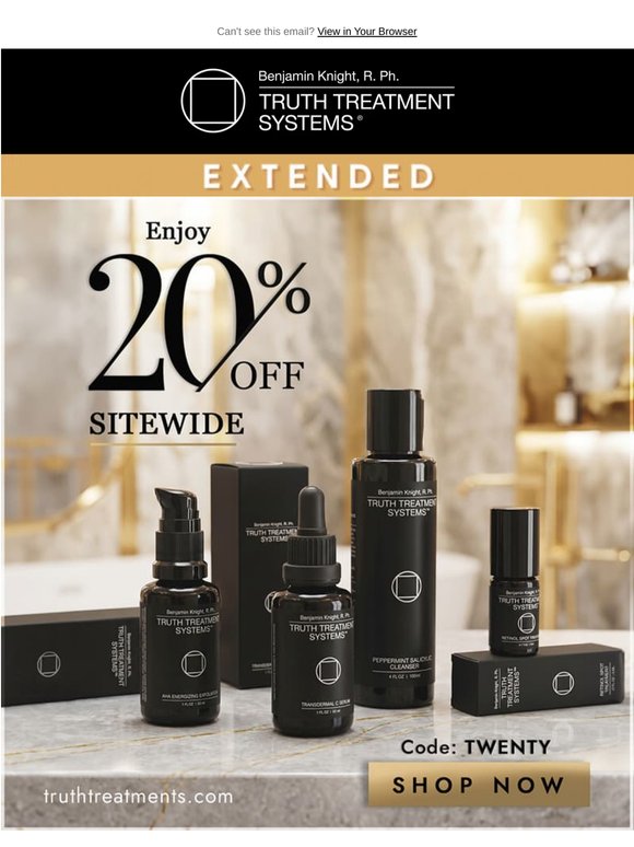 Extended Through Today Only - 20% Off Sitewide